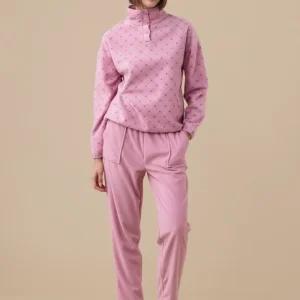 Rif.9362 Pigiama donna in micropile articolo cuoricini.