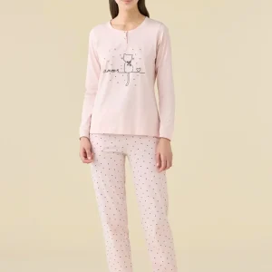 Rif.9464 Pigiama donna in cotone articolo cuoricini