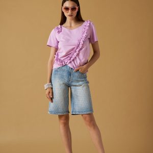 Bermuda jeans diamanti rainbow