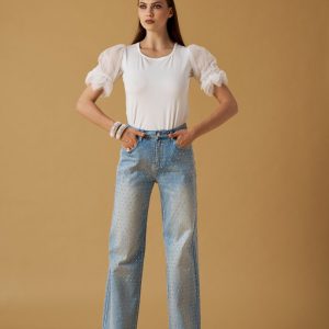 T-shirt maniche tulle