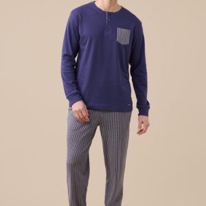 Rif.529 Pigiama ragazzo caldo cotone felpato articolo stripes.