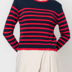 Maglia paricollo a righe